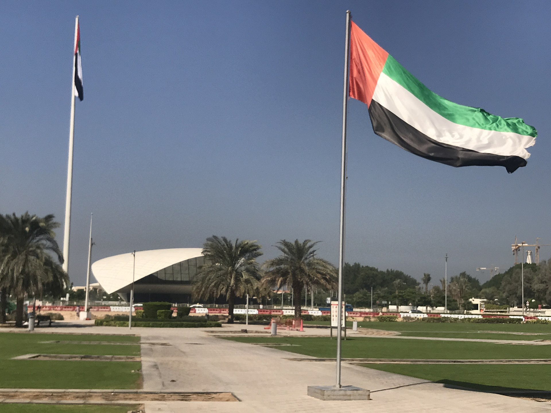 The Etihad Museum pavilion with the UAE flag, Dubai